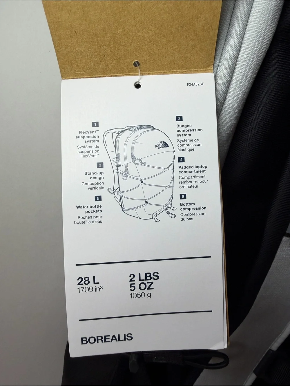 North Face Borealis Grey and Black Backpack (28 L)